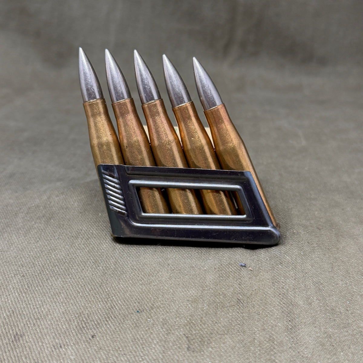 WWII Austrian/German 8×56R Mannlicher M95 5-Round En-Bloc Clip – Eagle Marked – Inert