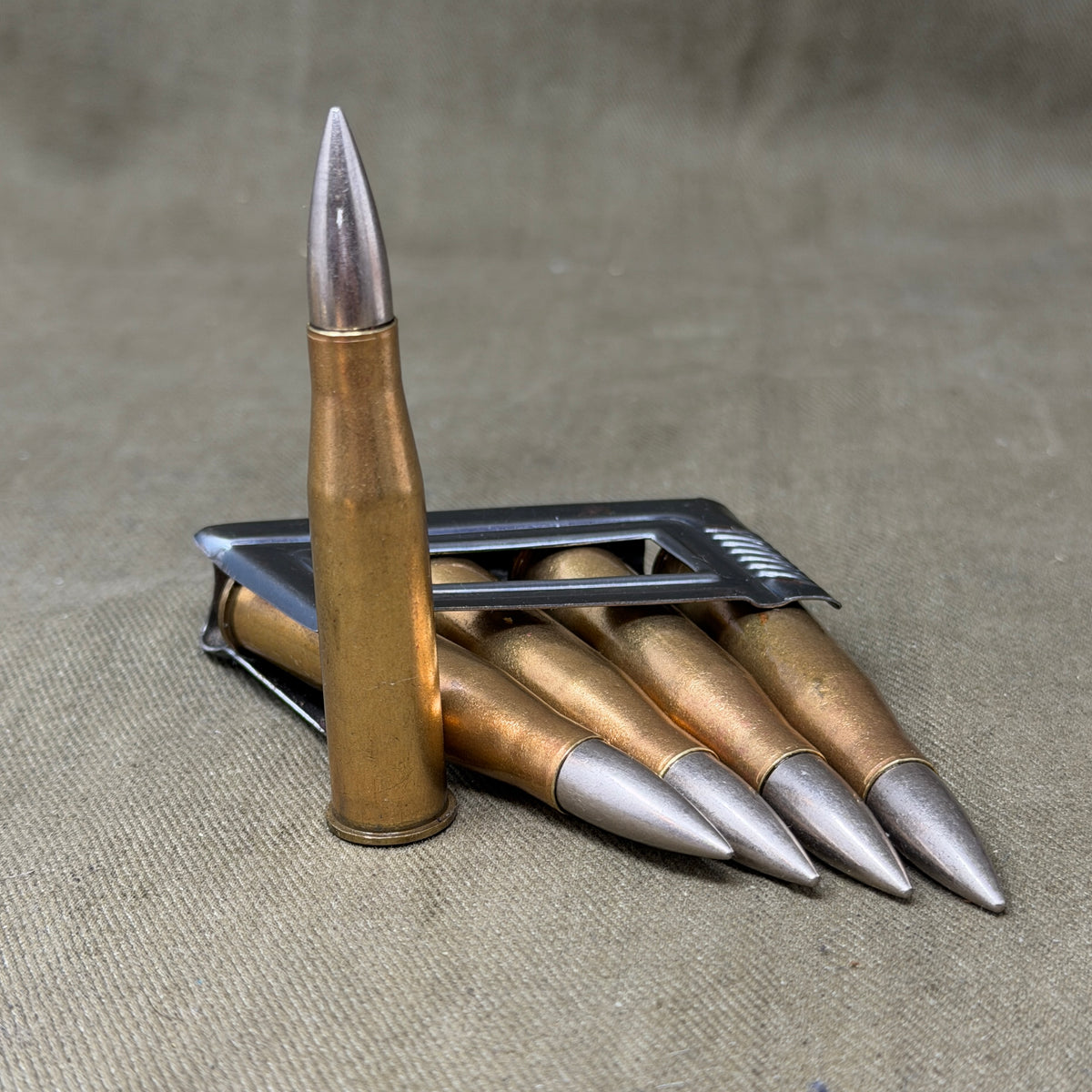 WWII Austrian/German 8×56R Mannlicher M95 5-Round En-Bloc Clip – Eagle Marked – Inert
