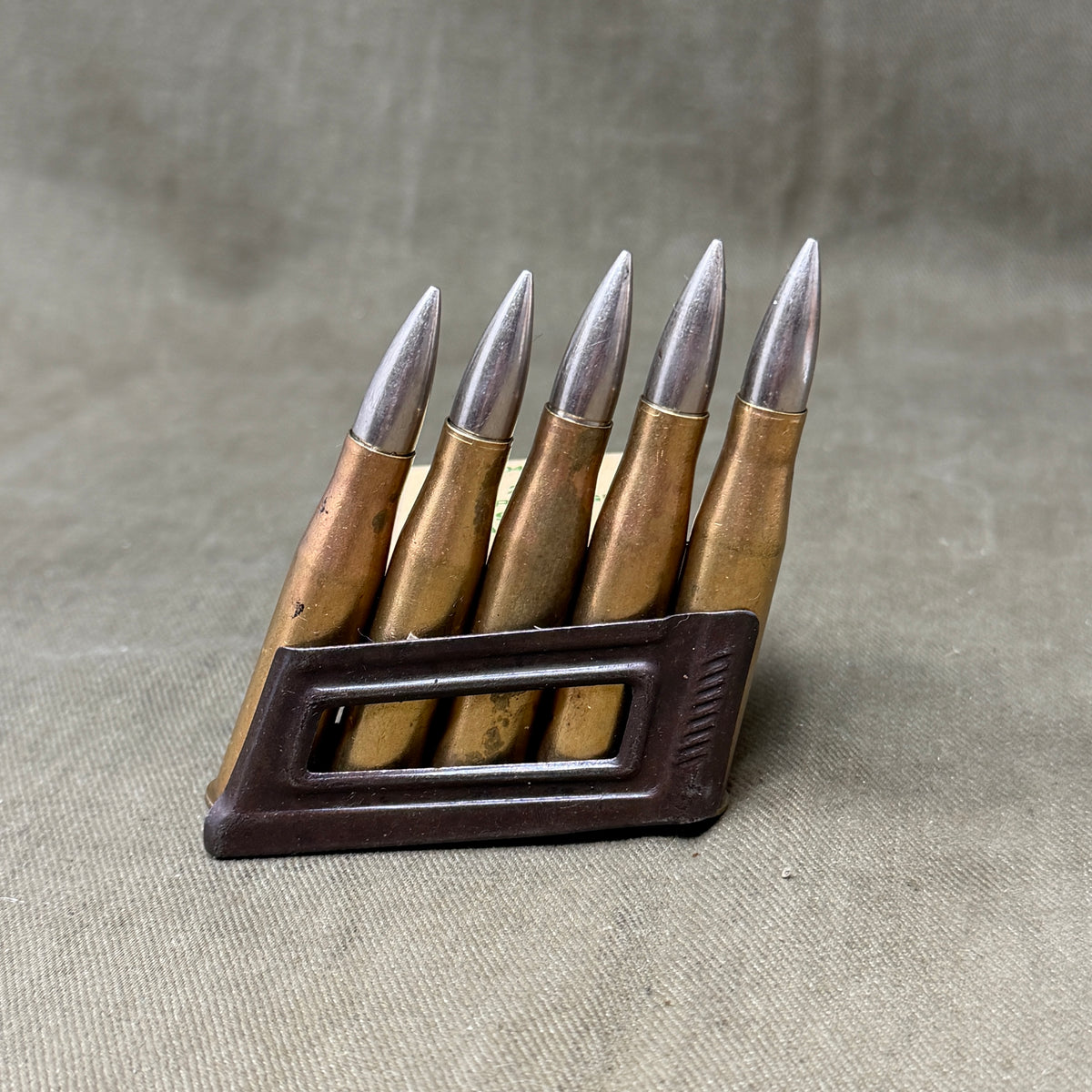 1938 Austrian 8×56R M30S Mannlicher M95 5-Round En-Bloc Clip – Czech M Mark – Inert