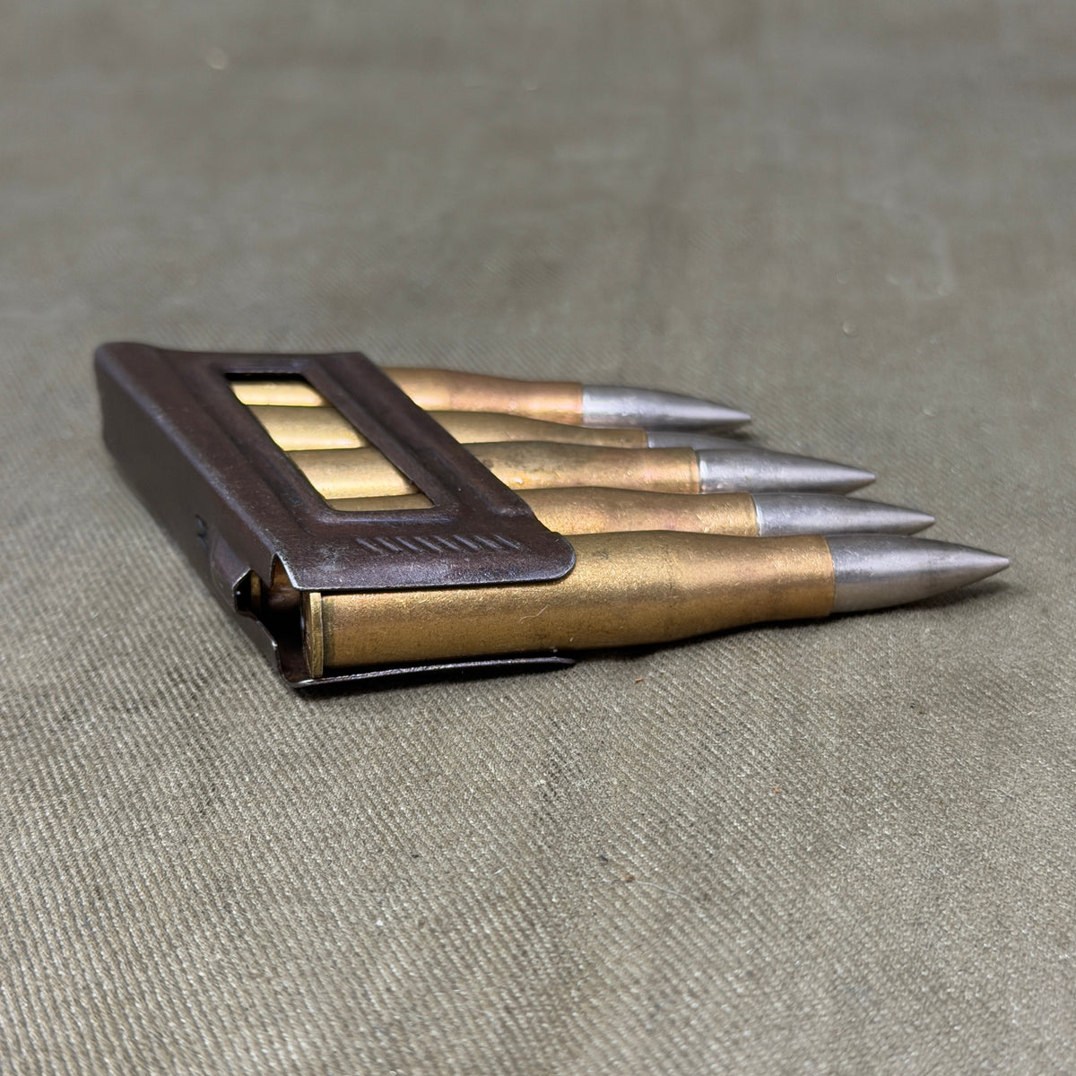 1938 Austrian 8×56R M30S Mannlicher M95 5-Round En-Bloc Clip – Czech M Mark – Inert