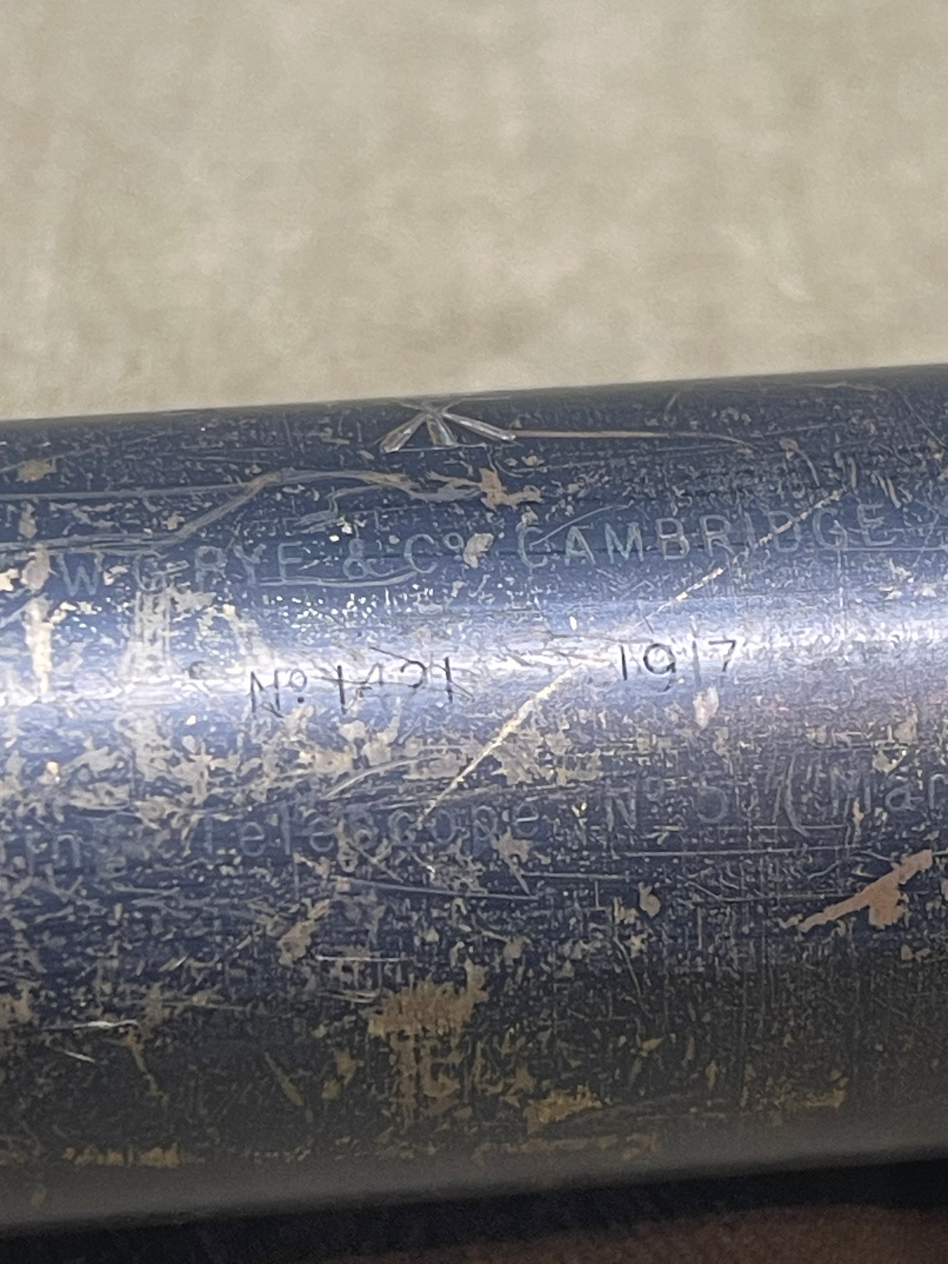 WW1 British Artillery Sighting telescope No5 1917 Pye & Co Cambridge