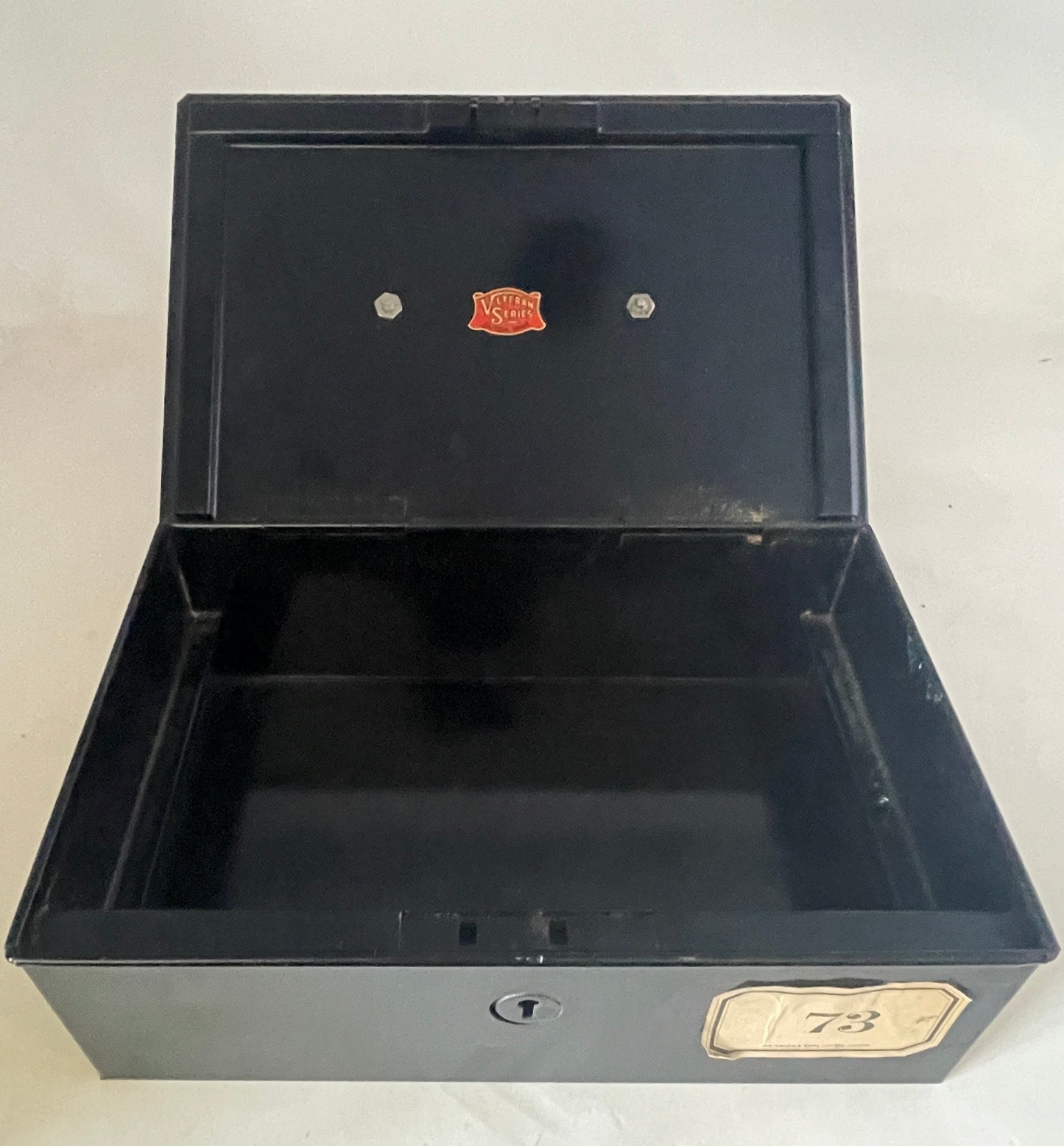 Vintage Waterlow & Sons London Black Deed Tin Trunk Safety Deposit Box sm34