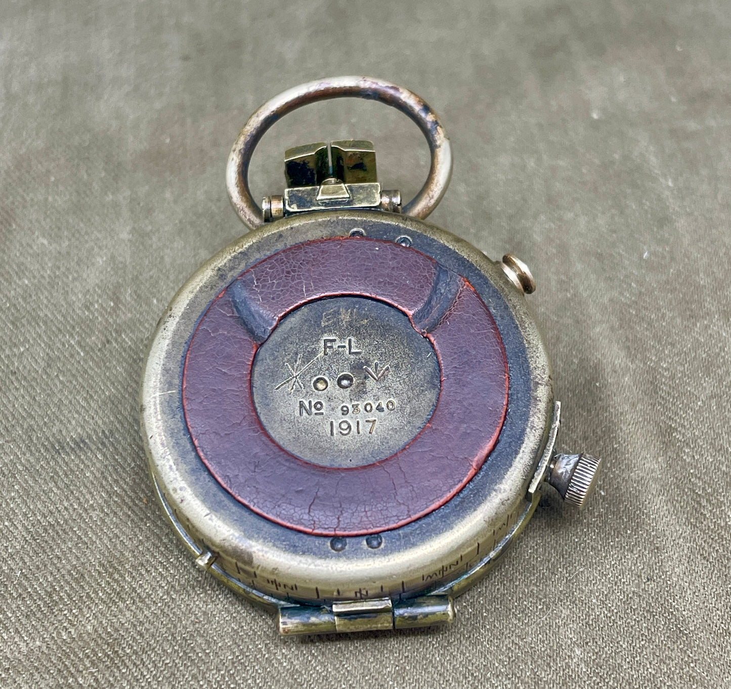 WWI British Verner’s Patent Marching Compass – 1917 F-L No. 