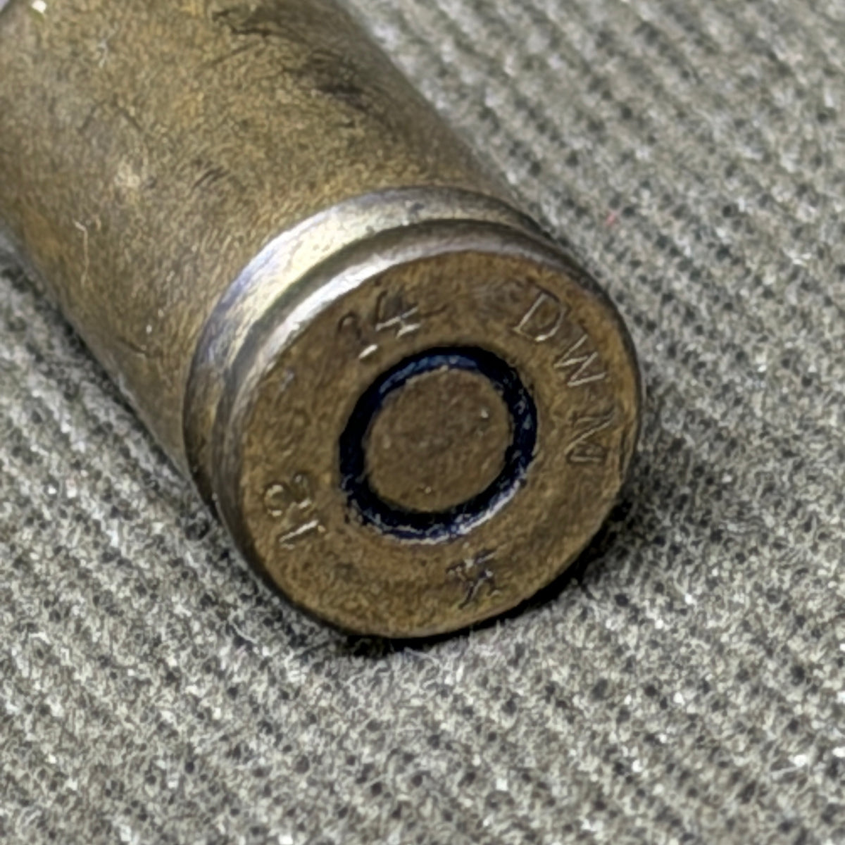 Original WW1 German 9mm Parabellum Cartridge – DWM 1918 – Flat-Nose Bullet – Inert