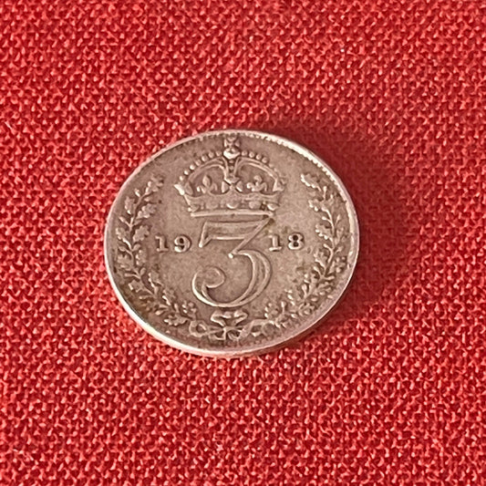 George V, Threepence 1918 (.925 Sterling Silver) Fine