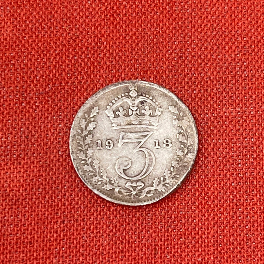 George V, Threepence 1918 (.925 Sterling Silver) 