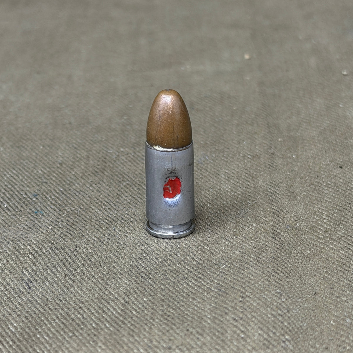 Original British 1952 9mm D2 Drill Cartridge – Royal Laboratory Woolwich – Inert