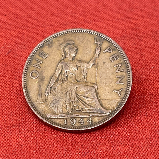 King George VI 1936 - 1952 One Penny Dated 1944