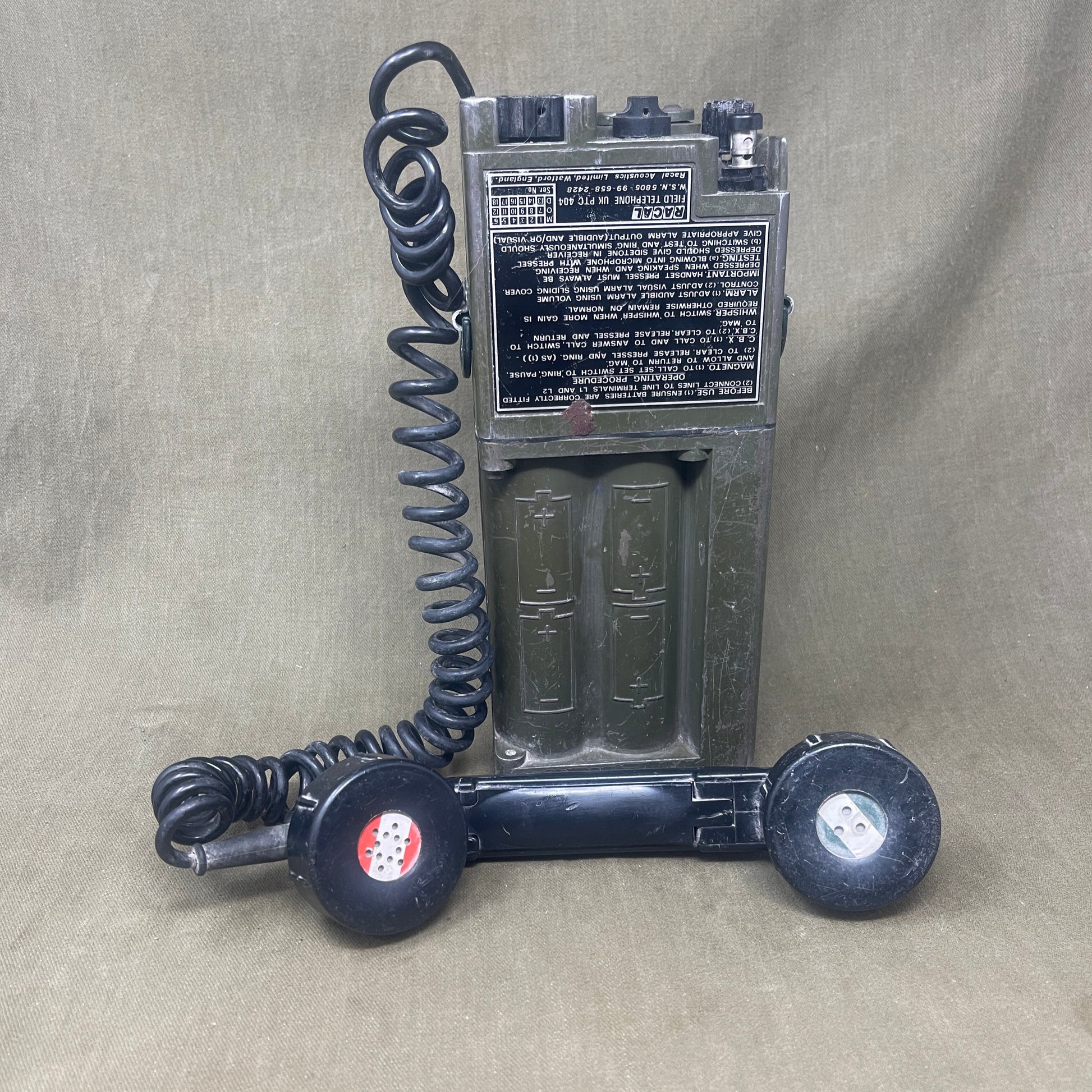 Racal Field Telephone Assy UK PTC404 - 6582428SOR