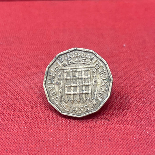 King George VI 1958 Threepence Coin