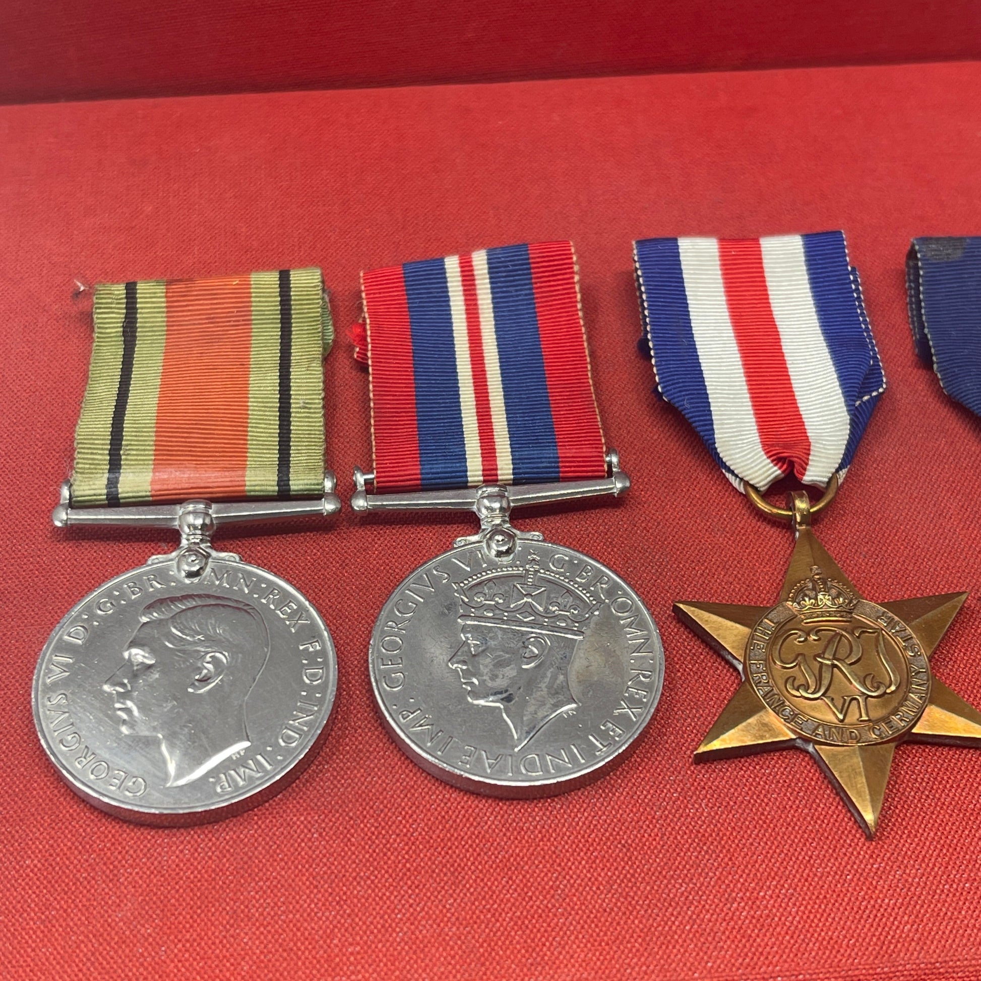 WW2 Set of medals British War Medal, France Germany Star, 1939-45 Star