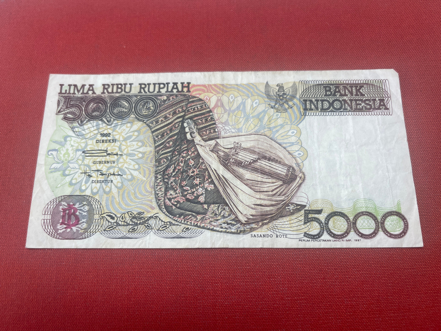 Indonesia, 5,000 Rupiah, KBR 028910. 1975,