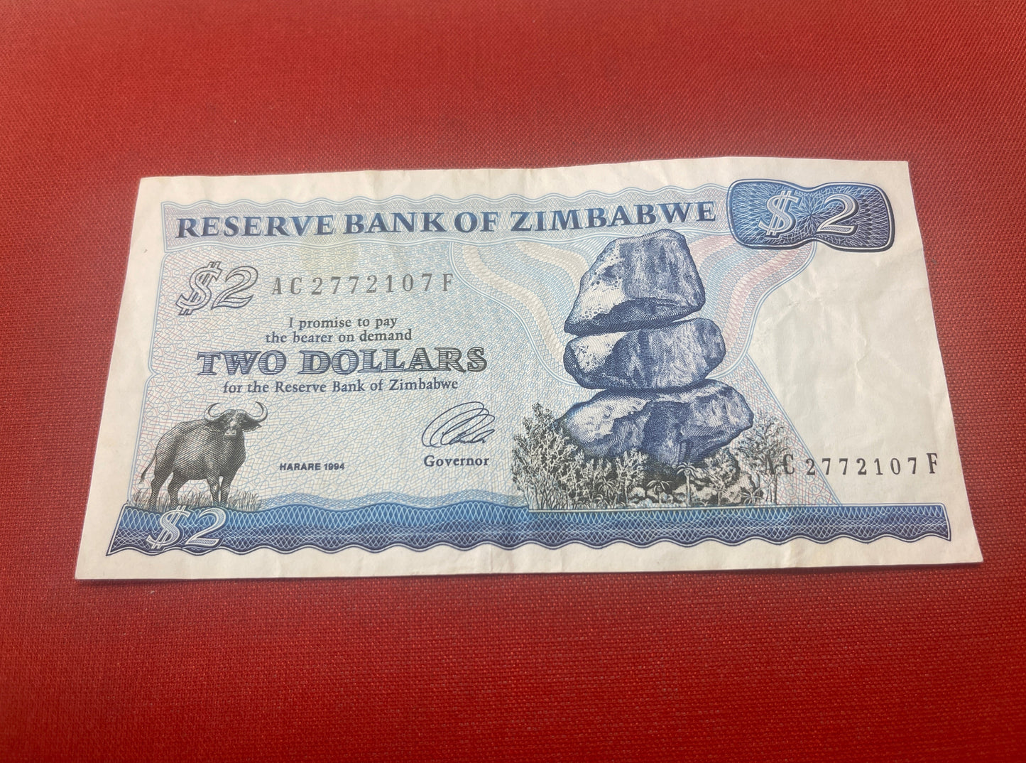 Zimbabwe 2 Dollars Banknote, 1994 AC2772107F