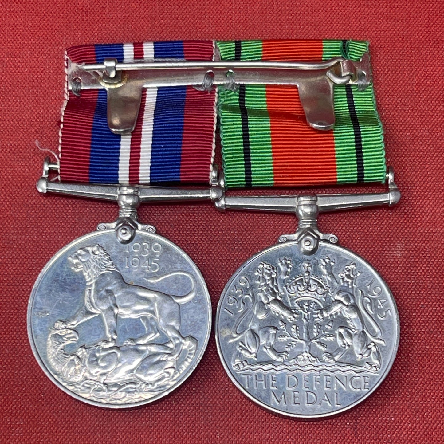 WW2 Pair of British War Medals, Defence Medal, 1939-45 Medal.