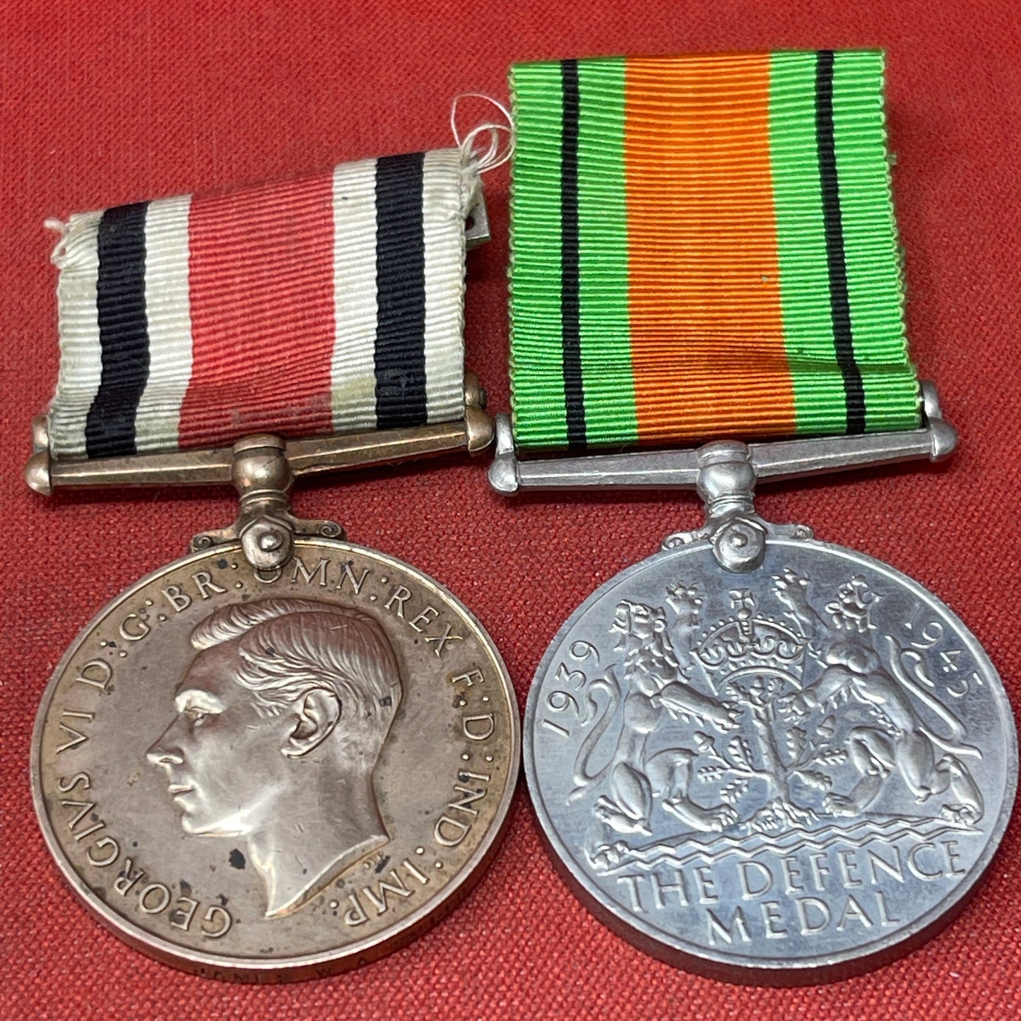 WW2 Pair of British War Medals, Defence Medal, 1939-45 Medal.
