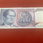 Yugoslavia 5000 Dinara banknote dated 1985