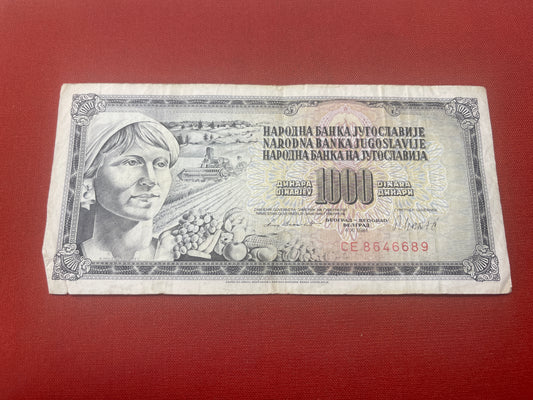 Socialist Republic of Yugoslavia 1963 - 1992 1000 Dinara