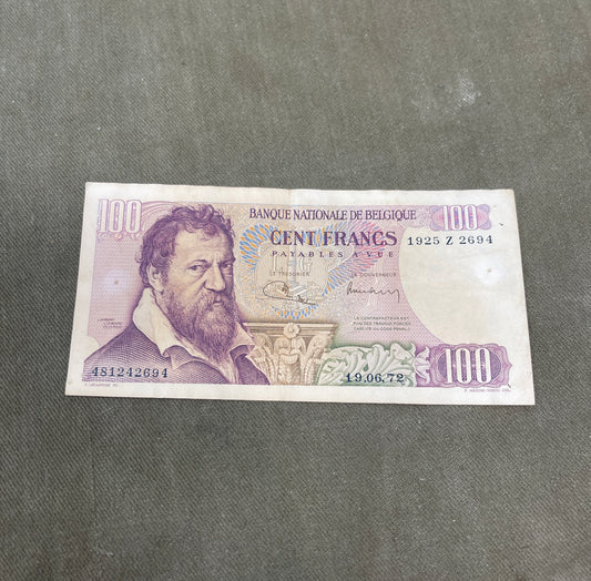 Collection of Vintage Bank of Belgium Banknotes – Mixed Denominations