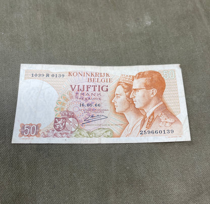 Collection of Vintage Bank of Belgium Banknotes – Mixed Denominations