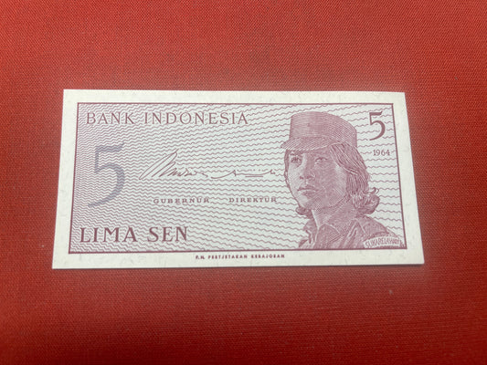 Bank of Indonesia 5 Lima Sen  1964