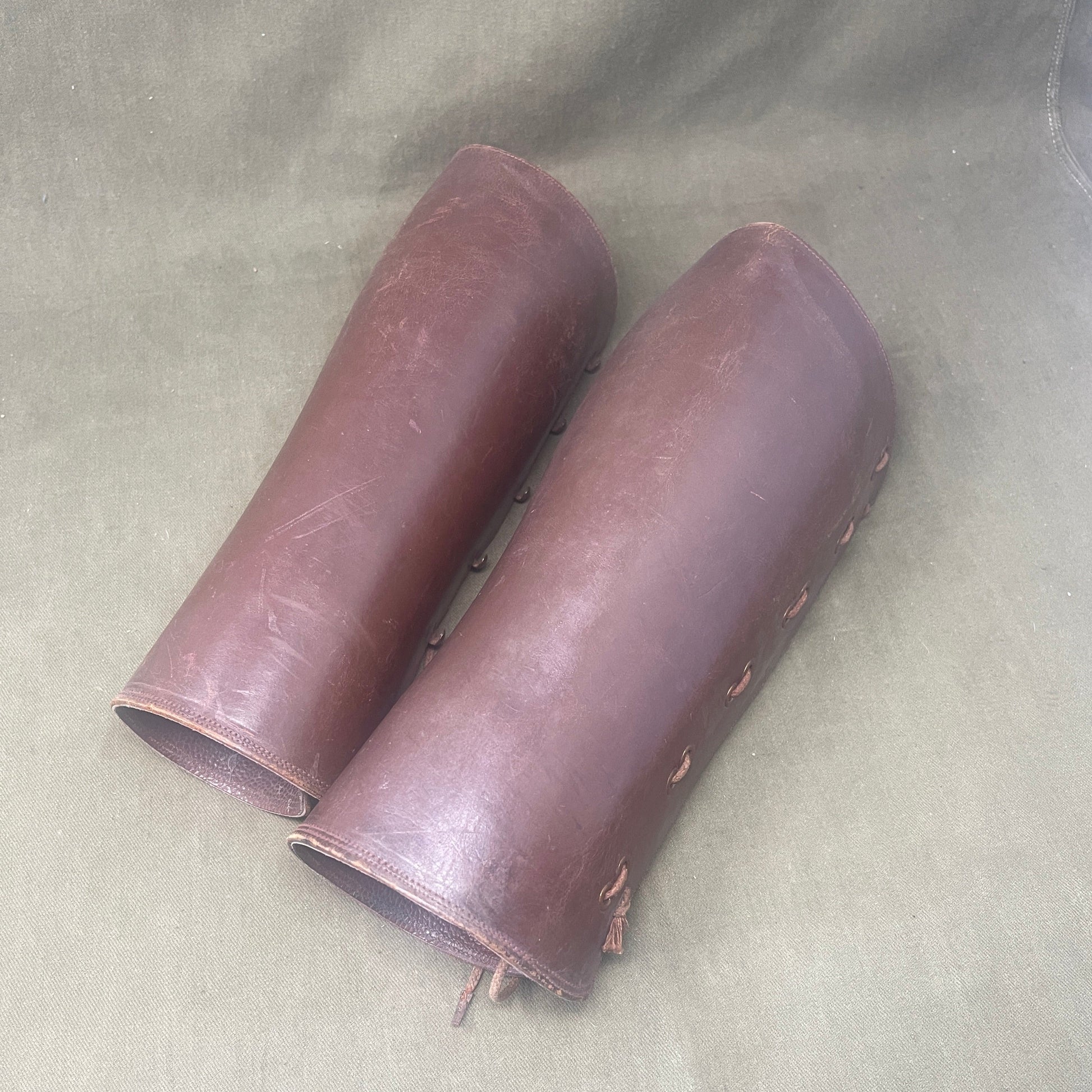 WW1 Pair Brown Leather Officers Gaiters