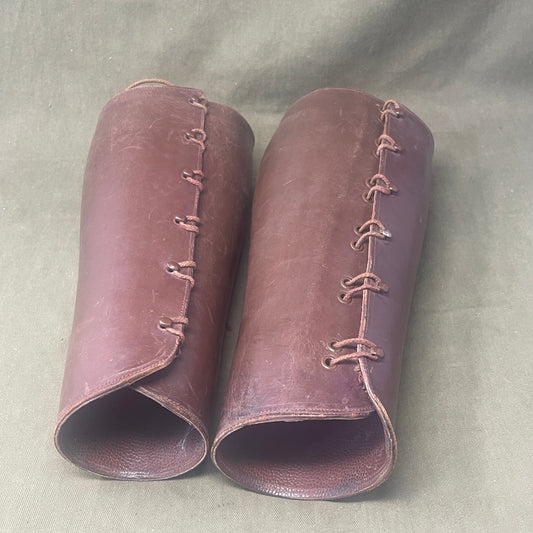 WW1 Pair Brown Leather Officers Gaiters