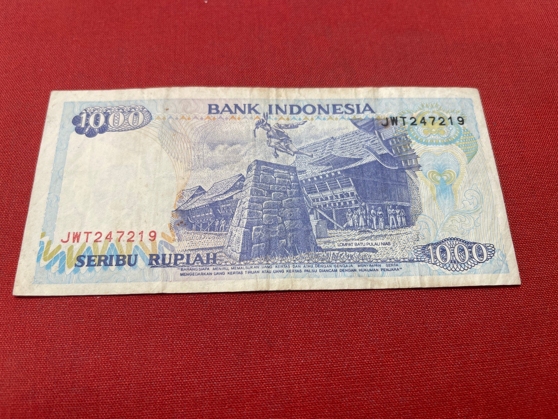 Bank of Indonesia 1000 Seribu Rupiah JWT 247219