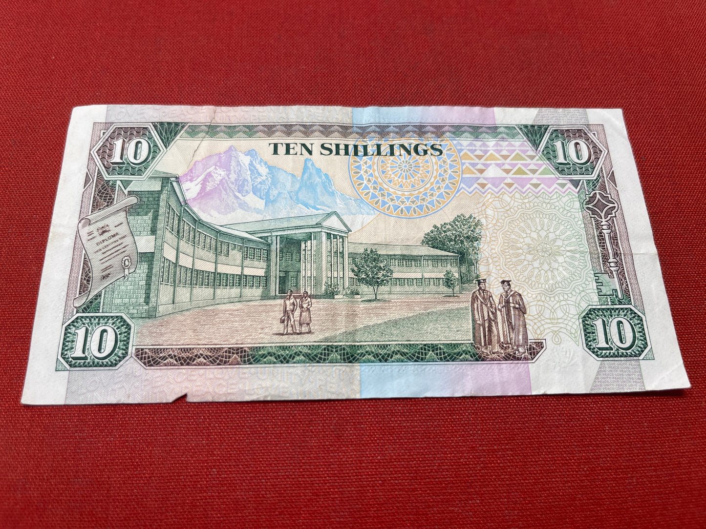 Central Bank of Kenya 10 Shilingi Kumi AB3174968 1989