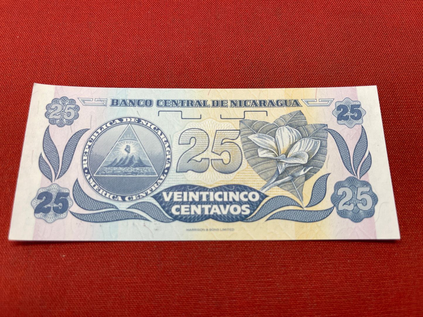 Banco Central Nicaragua 25 Diez Centavos De Cordoba Serial AE 8590431