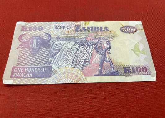  Bank of Zambia 100 Kwacha Serial JK/03 8923270