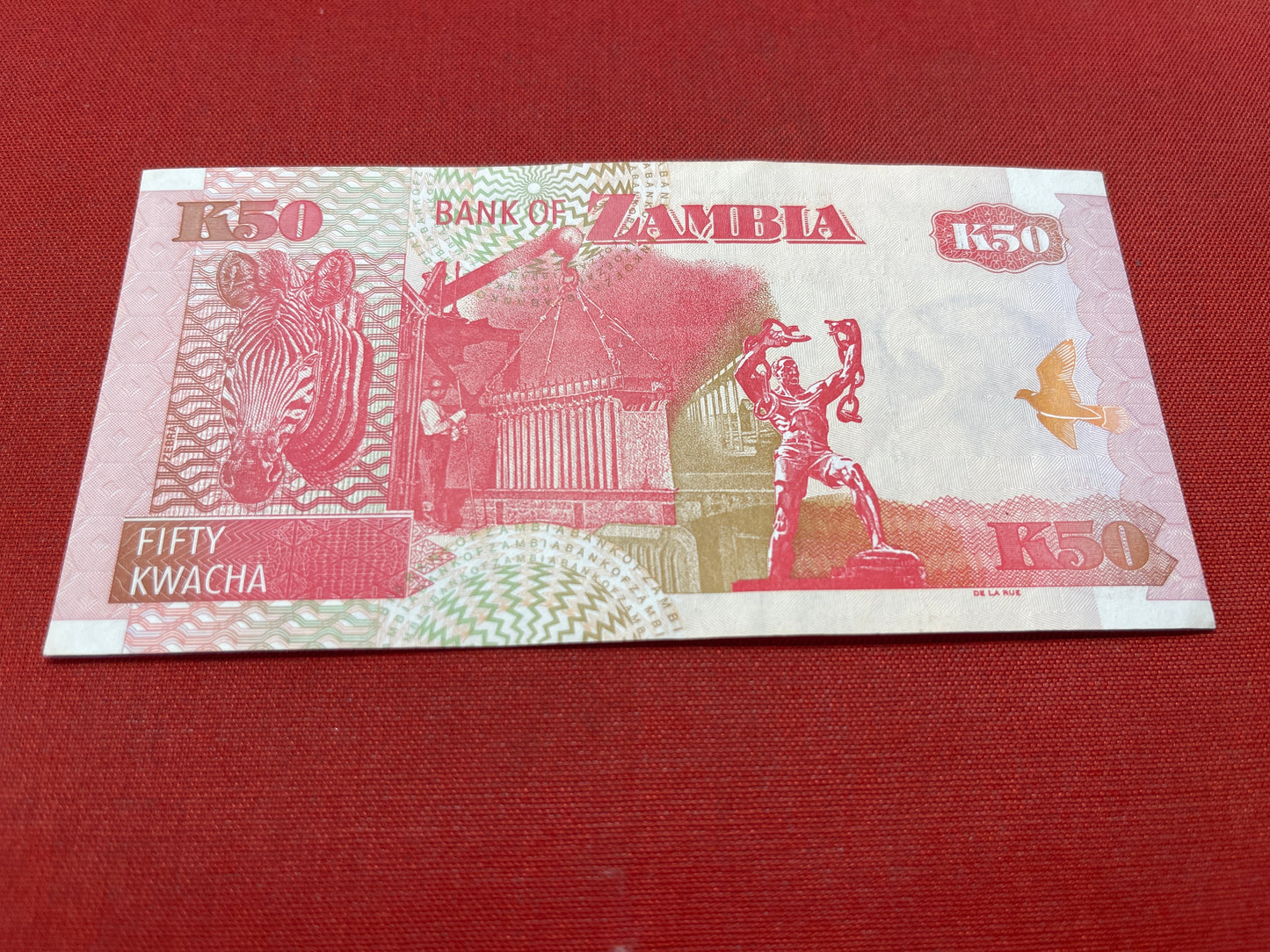  Bank of Zambia 50 Kwacha Serial BO/03 077361