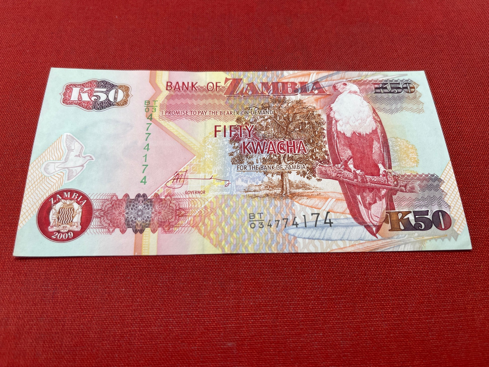  Bank of Zambia 50 Kwacha Serial BT/03 4774174