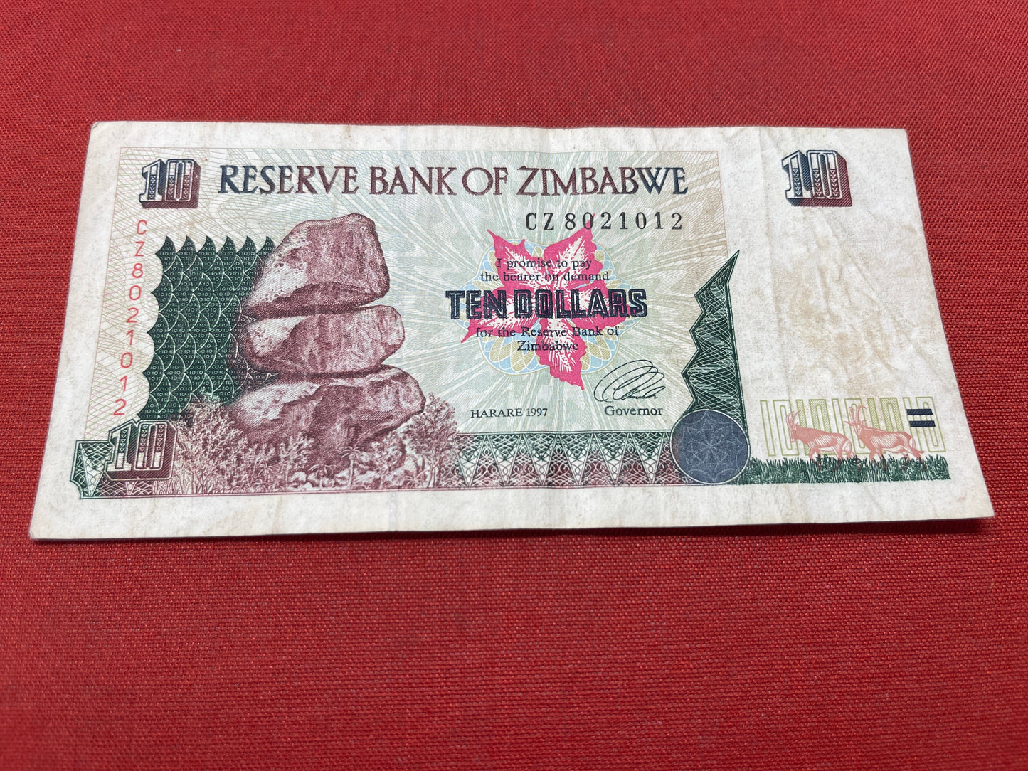  Zimbabwe 10 Dollar Banknote