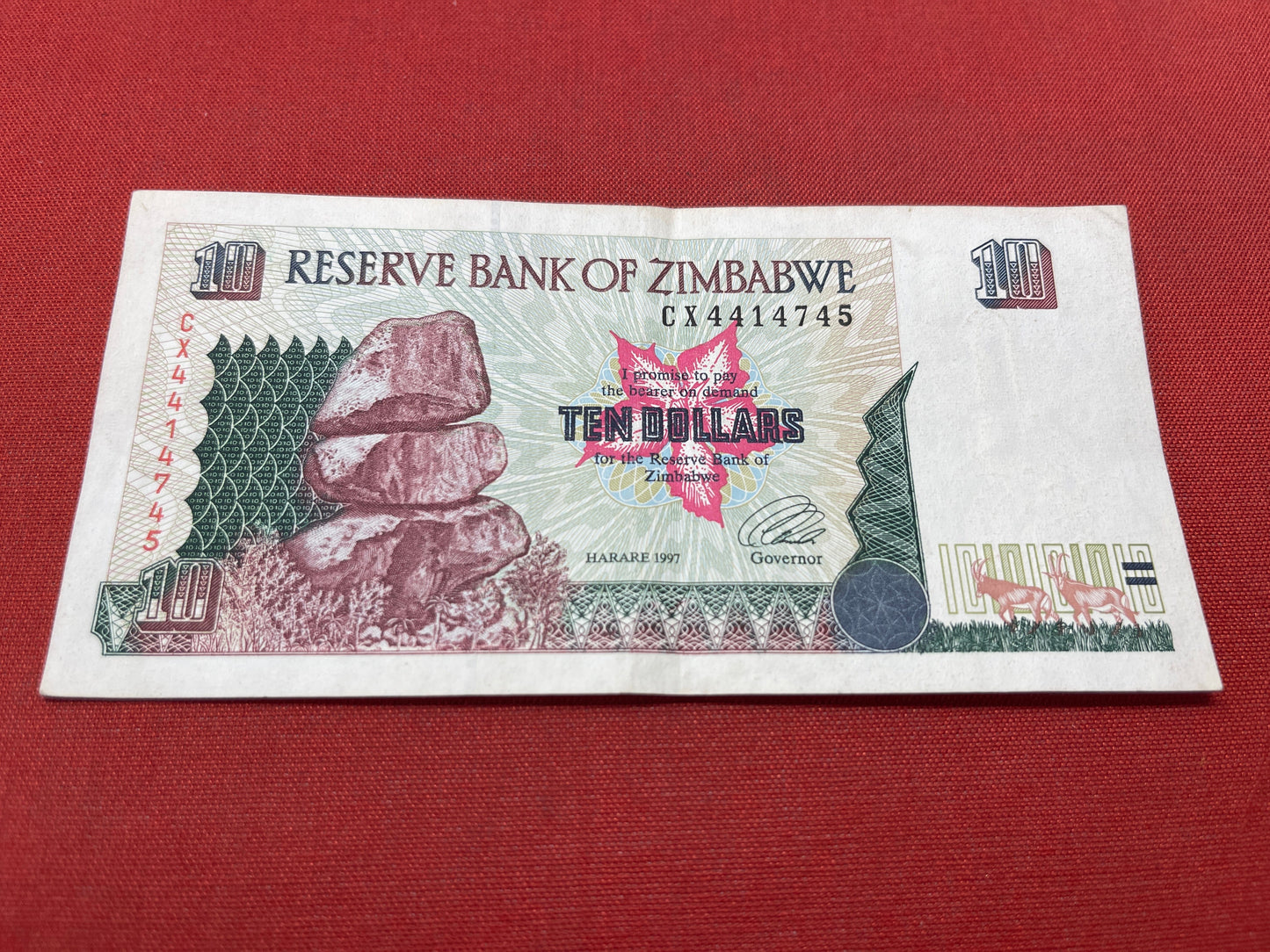 Zimbabwe 10 Dollar Banknote