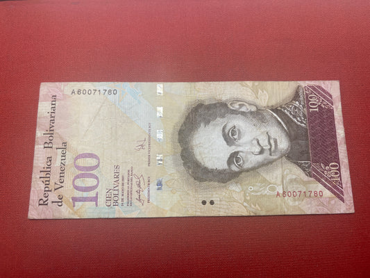 Republic of Venezuela 100 Bolivares