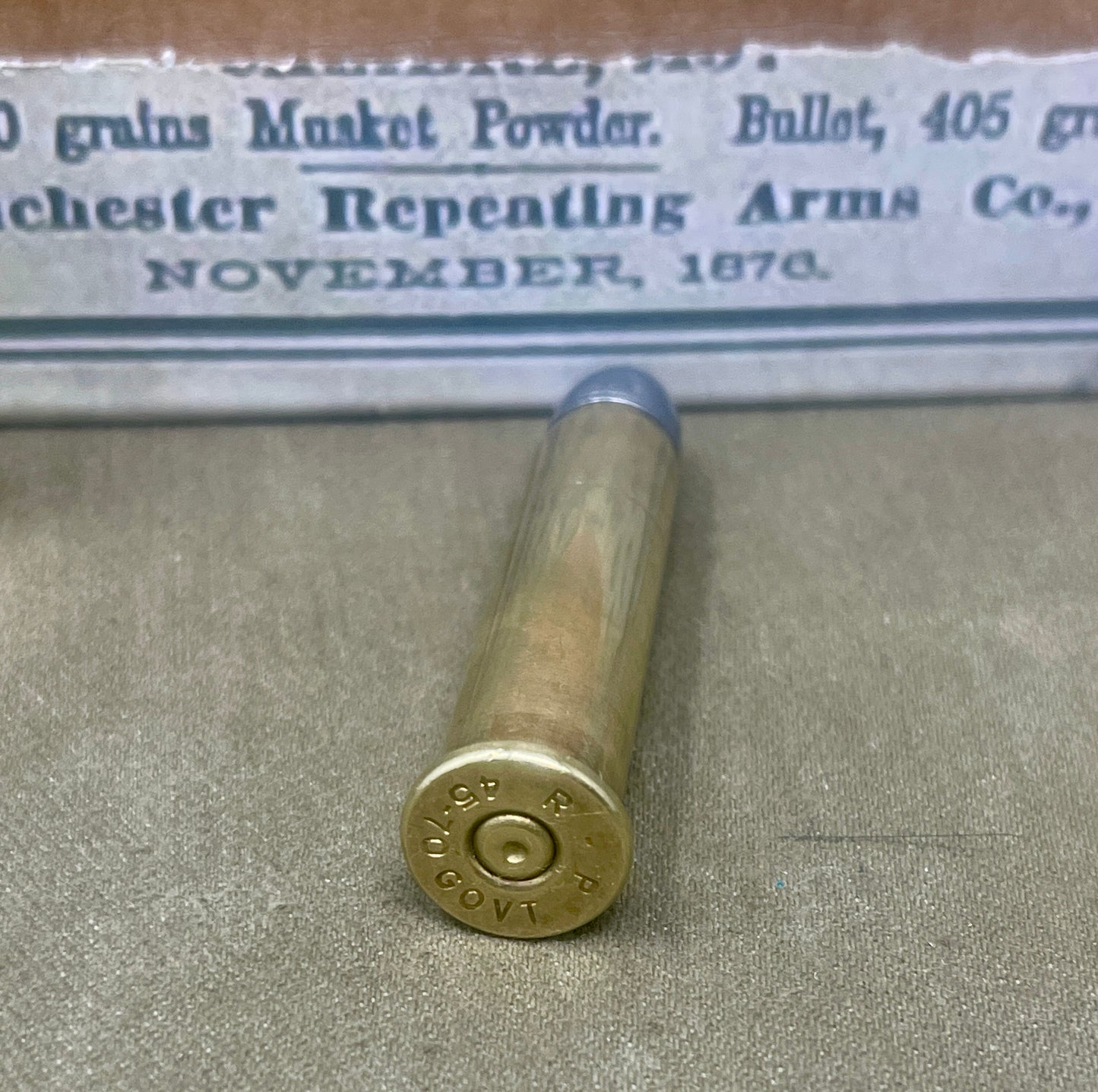 .45-70 Caliber 20-Round Inert Cartridge Box — 405-Grain Heads