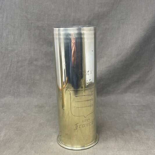 German WW1 Brass 75mm Cartridge Case Dated Juni 1915 Karlsruhe Patronenfabrik cartridge case