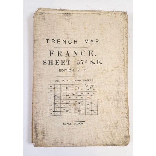 A WWI 1916 linen backed trench map France