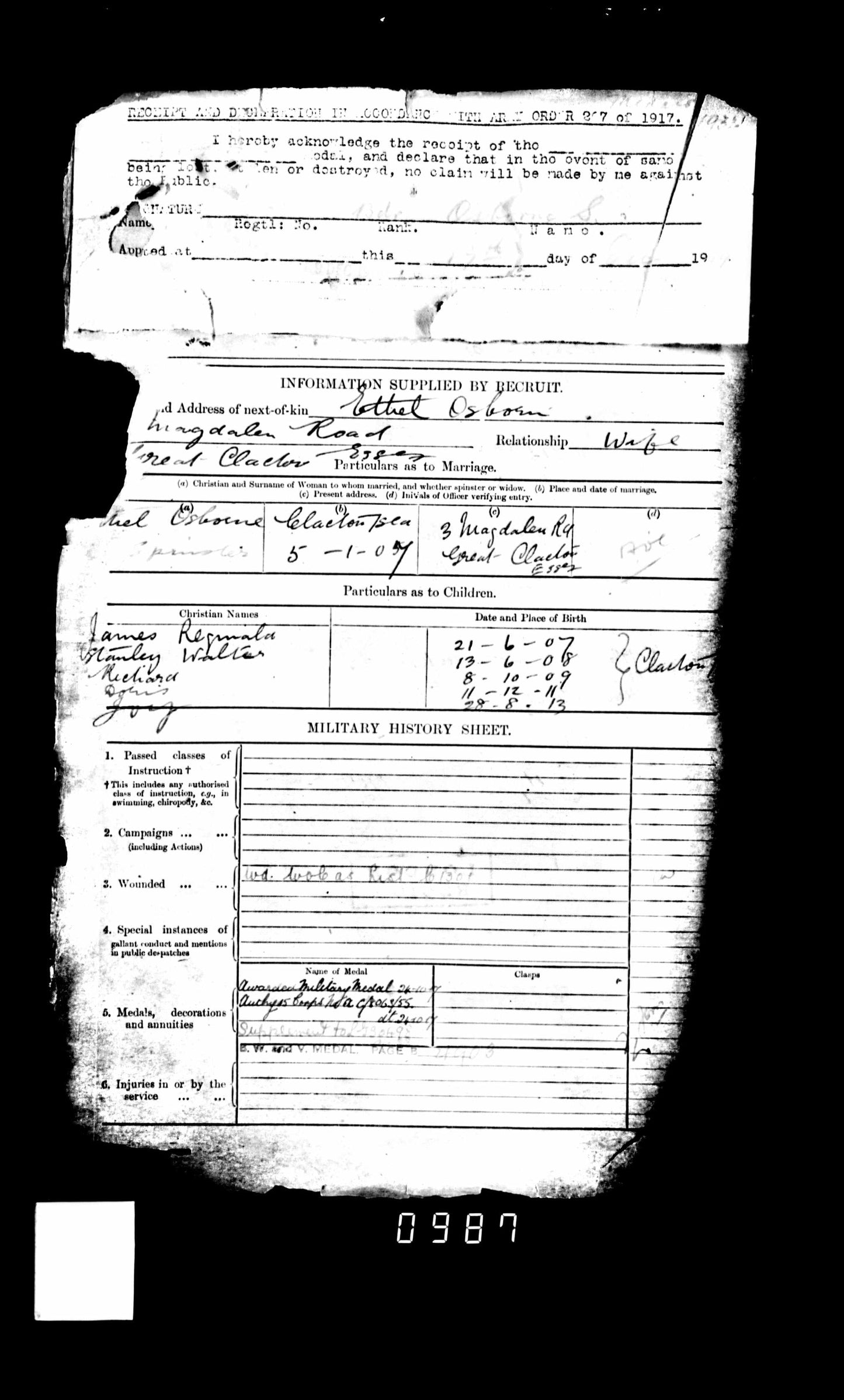 ww1 soldiers service record
