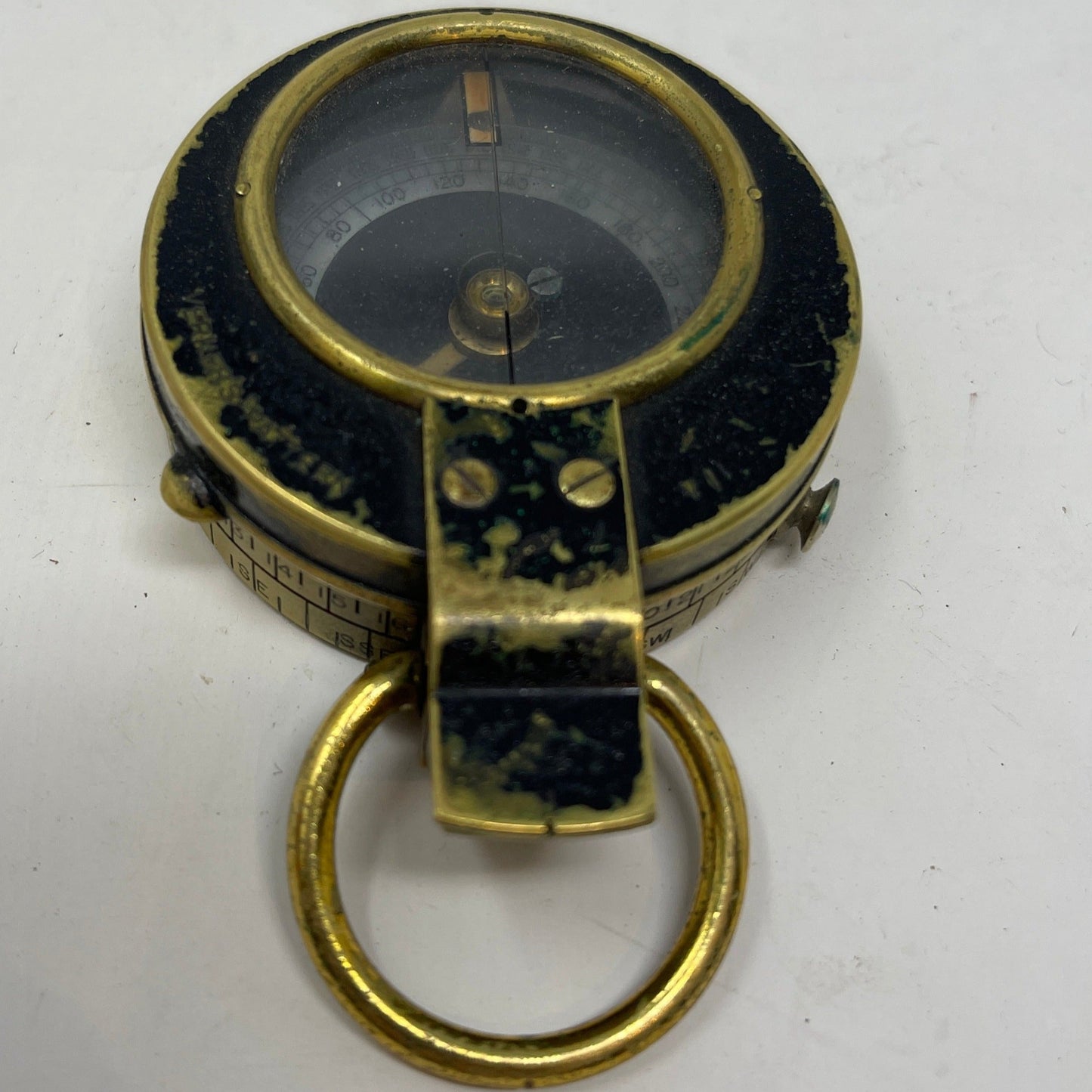 WW1 British Officers Brass Compass and case