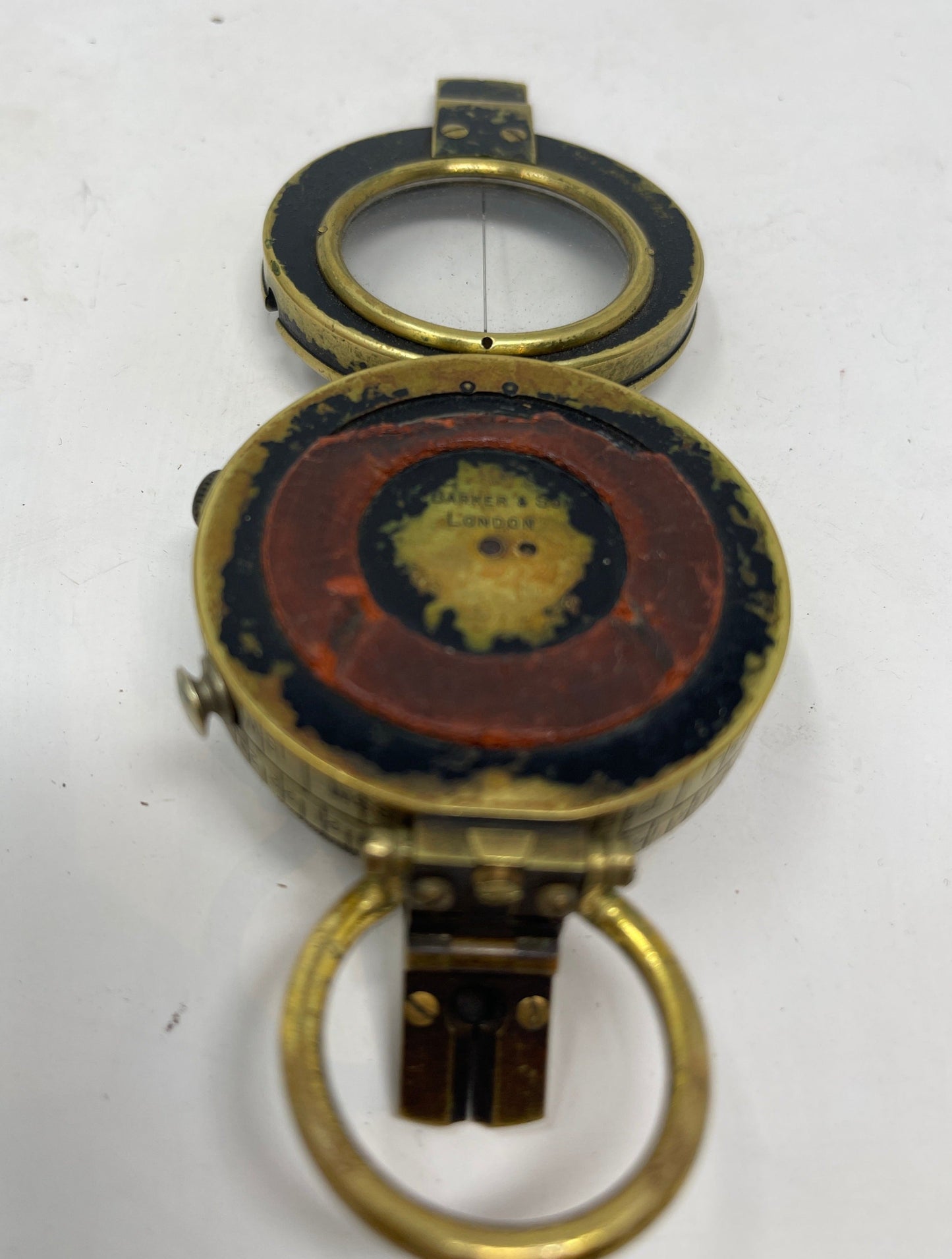 WW1 British Officers Brass Compass and case