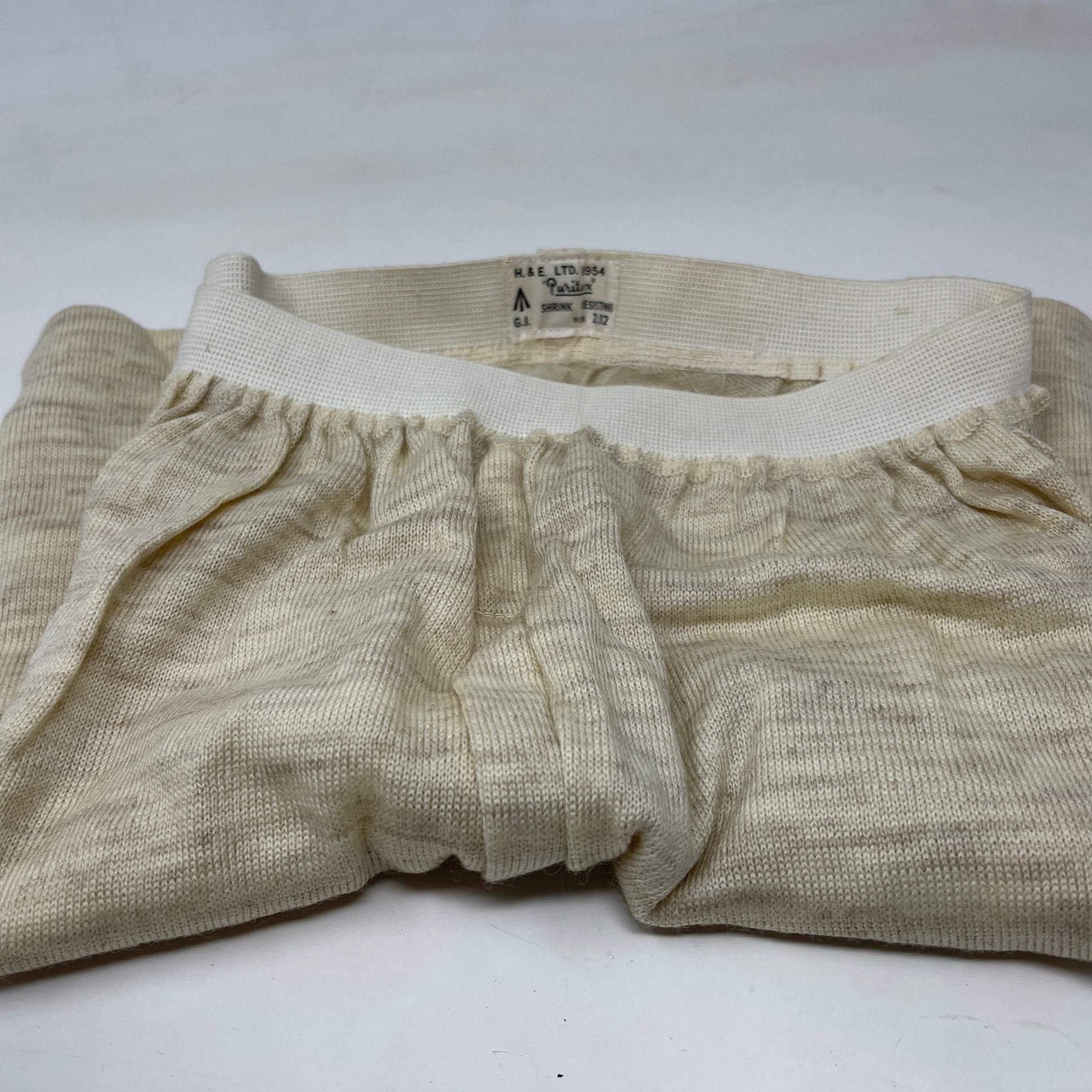 1954 Briitish Army Wool Underpants showing label