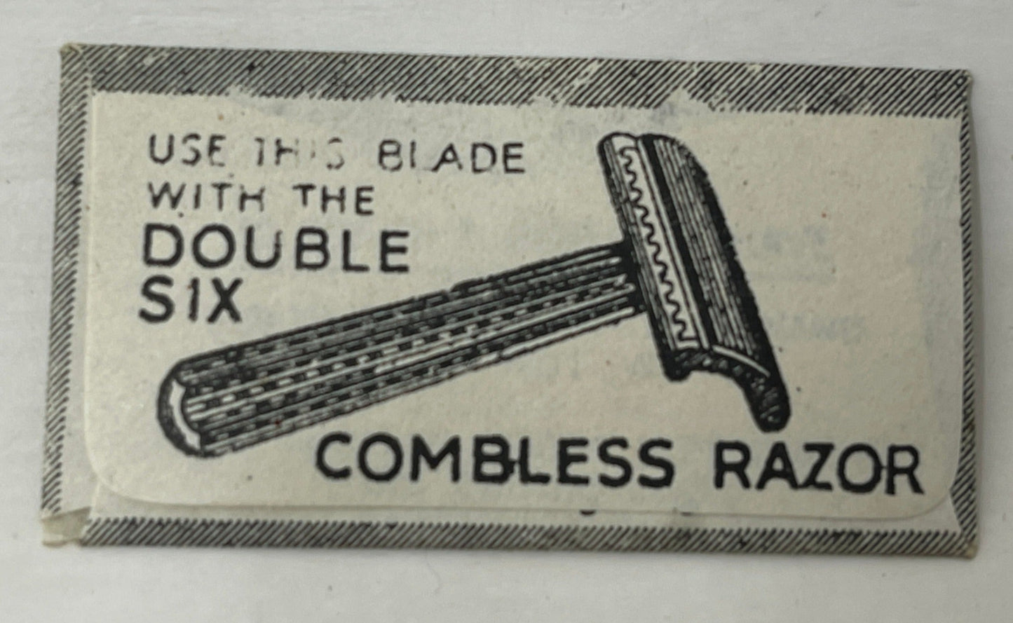 rear view of 1944 WW2 Escape & Evade Razor Blade “The Double Six”