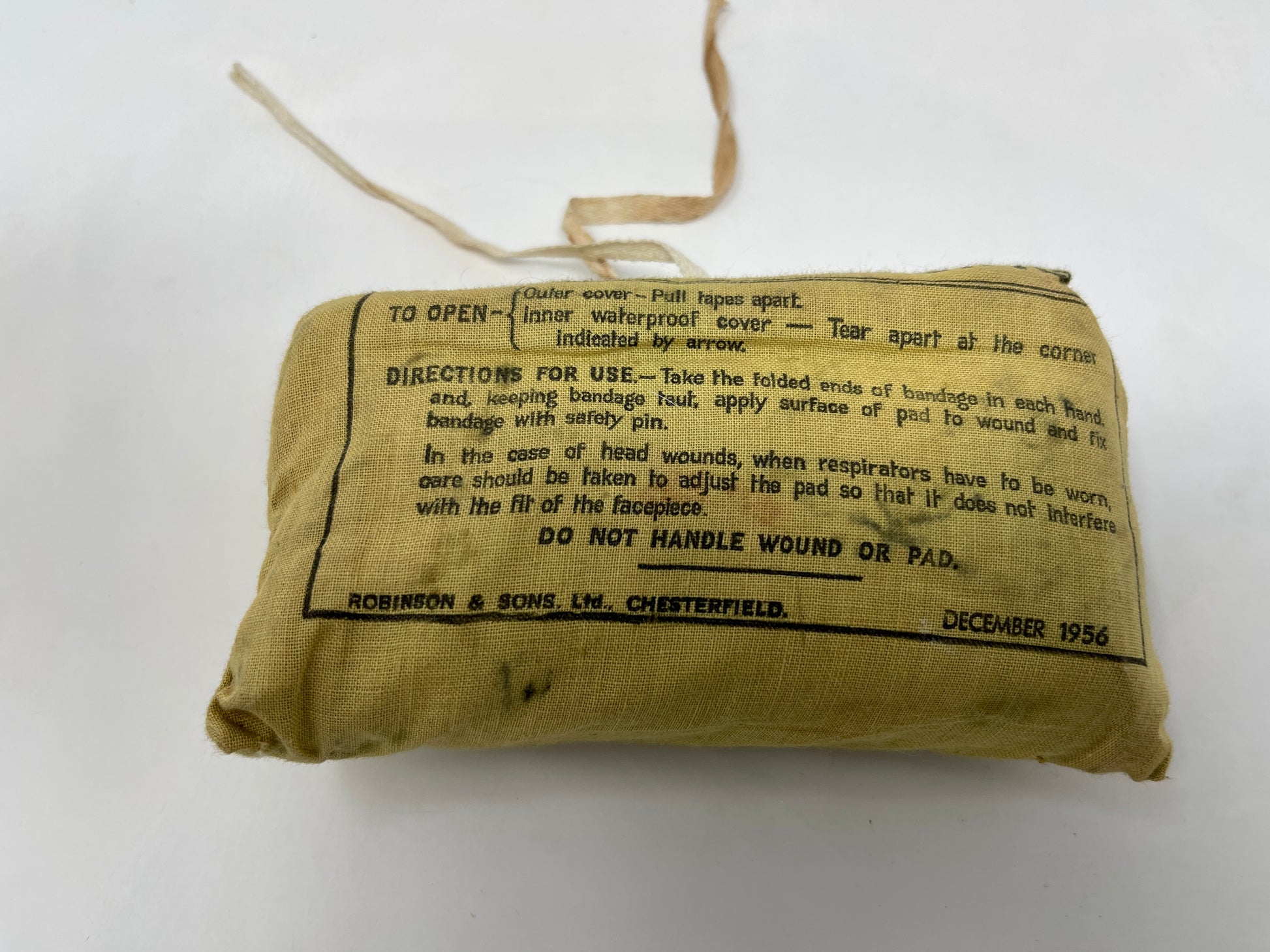 British Army issue Shell Dressing dated 1956.