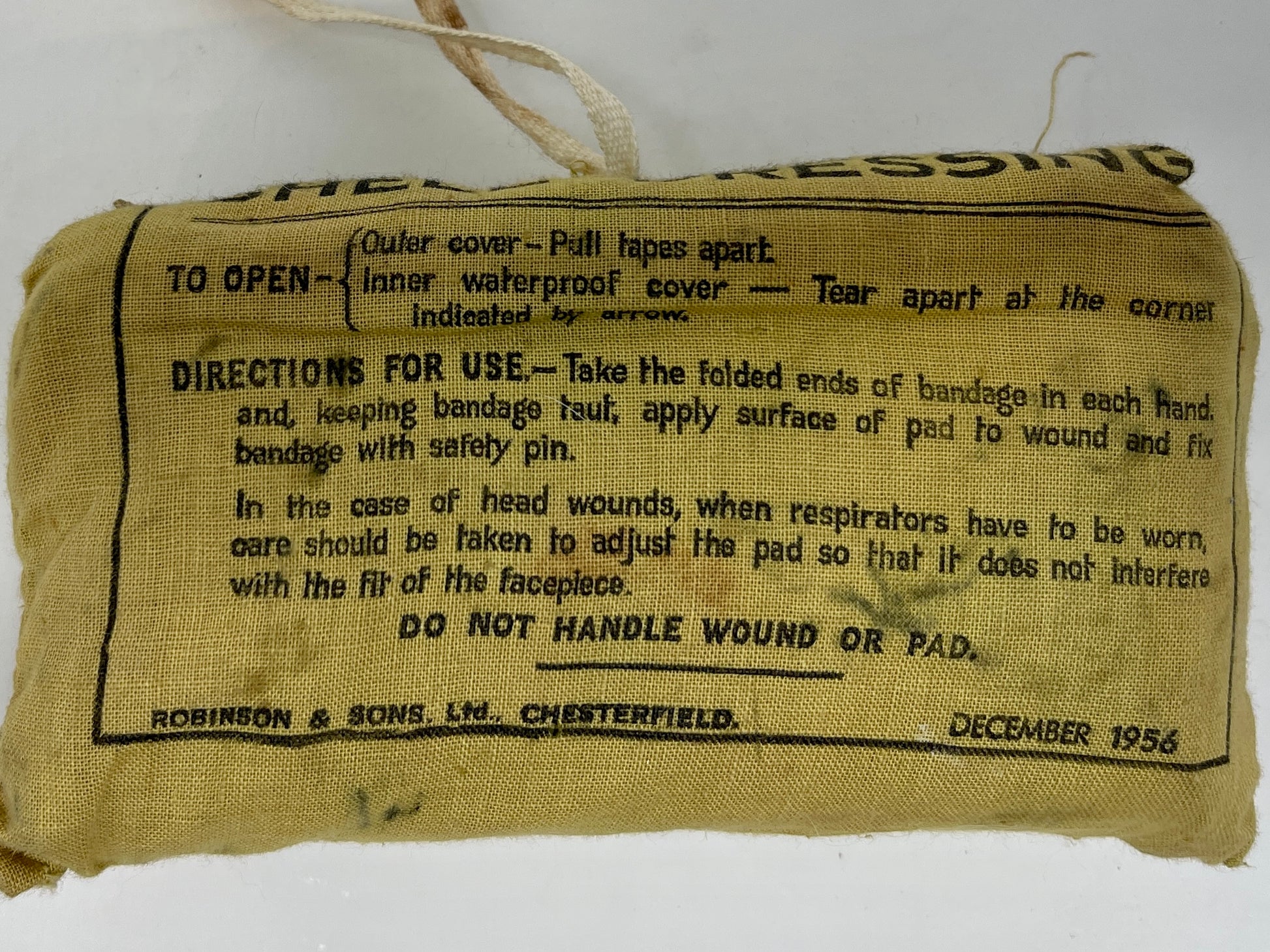 British Army issue Shell Dressing dated 1956.