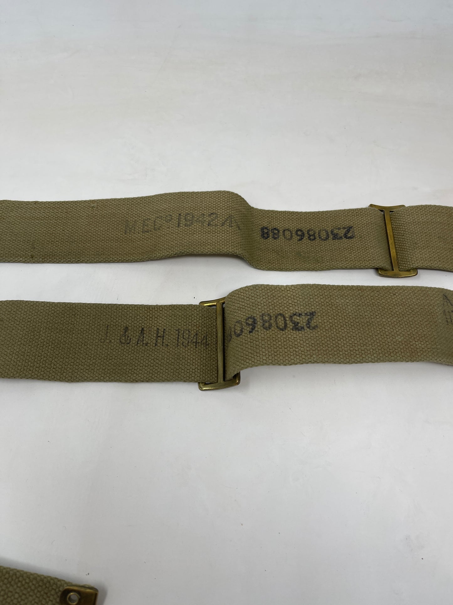 WW2 Dated Left and Right Shoulder Straps 1937 Pattern Webbing