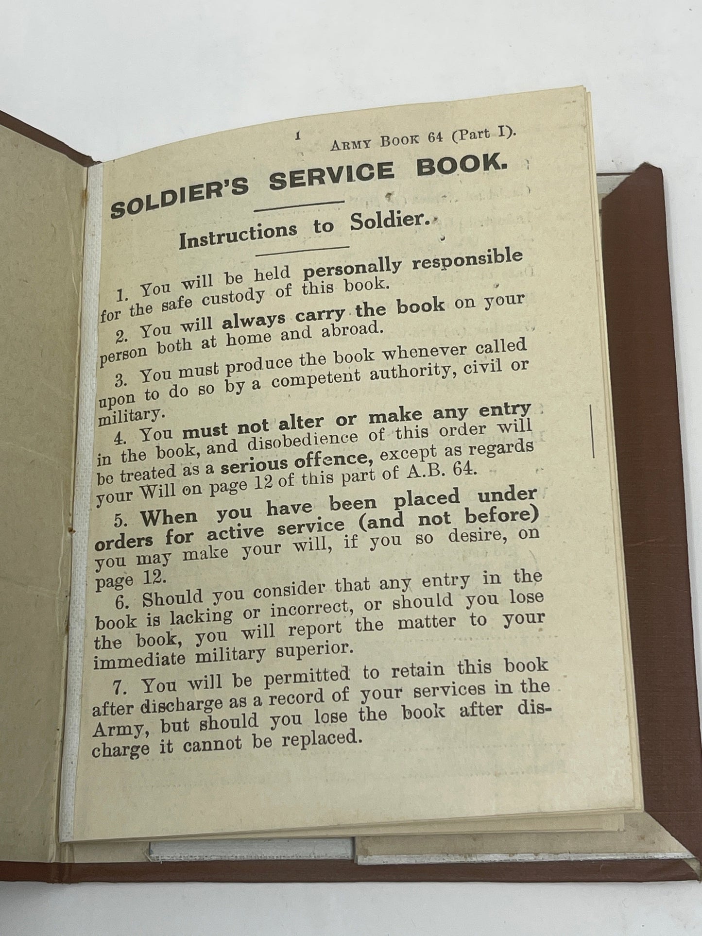 Service Book and prisoner of war letter