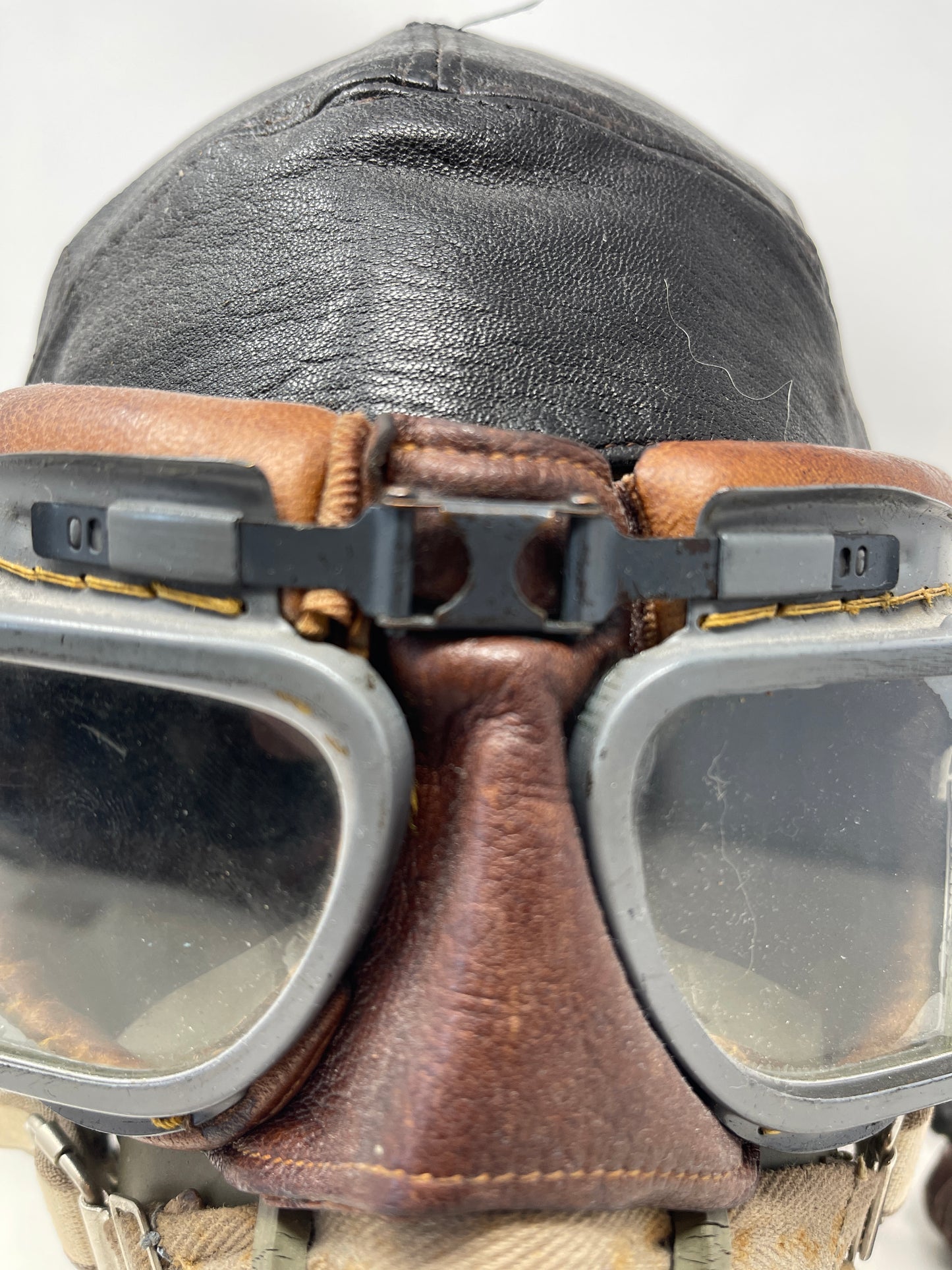 Flying Helmet, Type C (wired), Goggles, Flying, Mk VIII