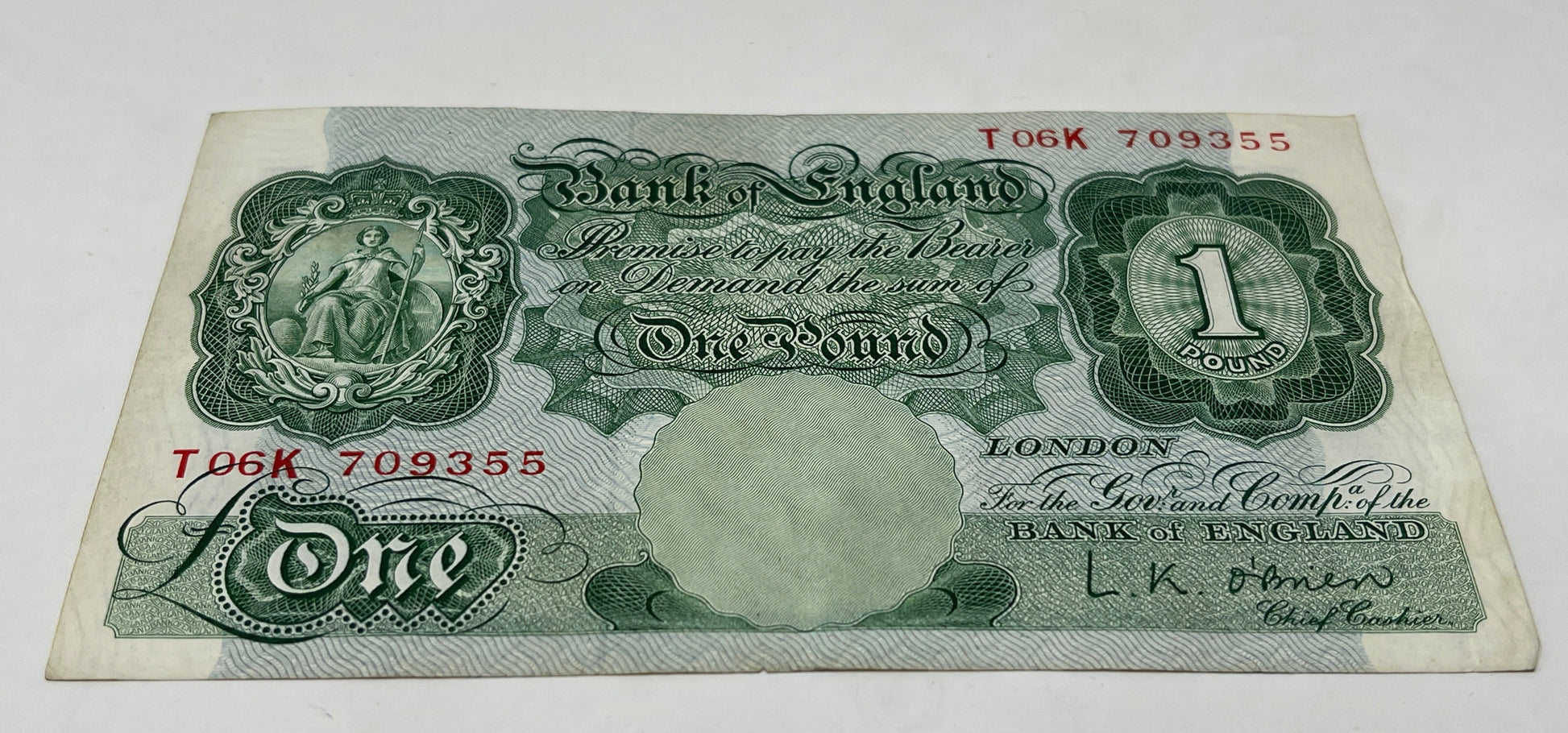 Bank of England - English £1 L. K. O'Brien