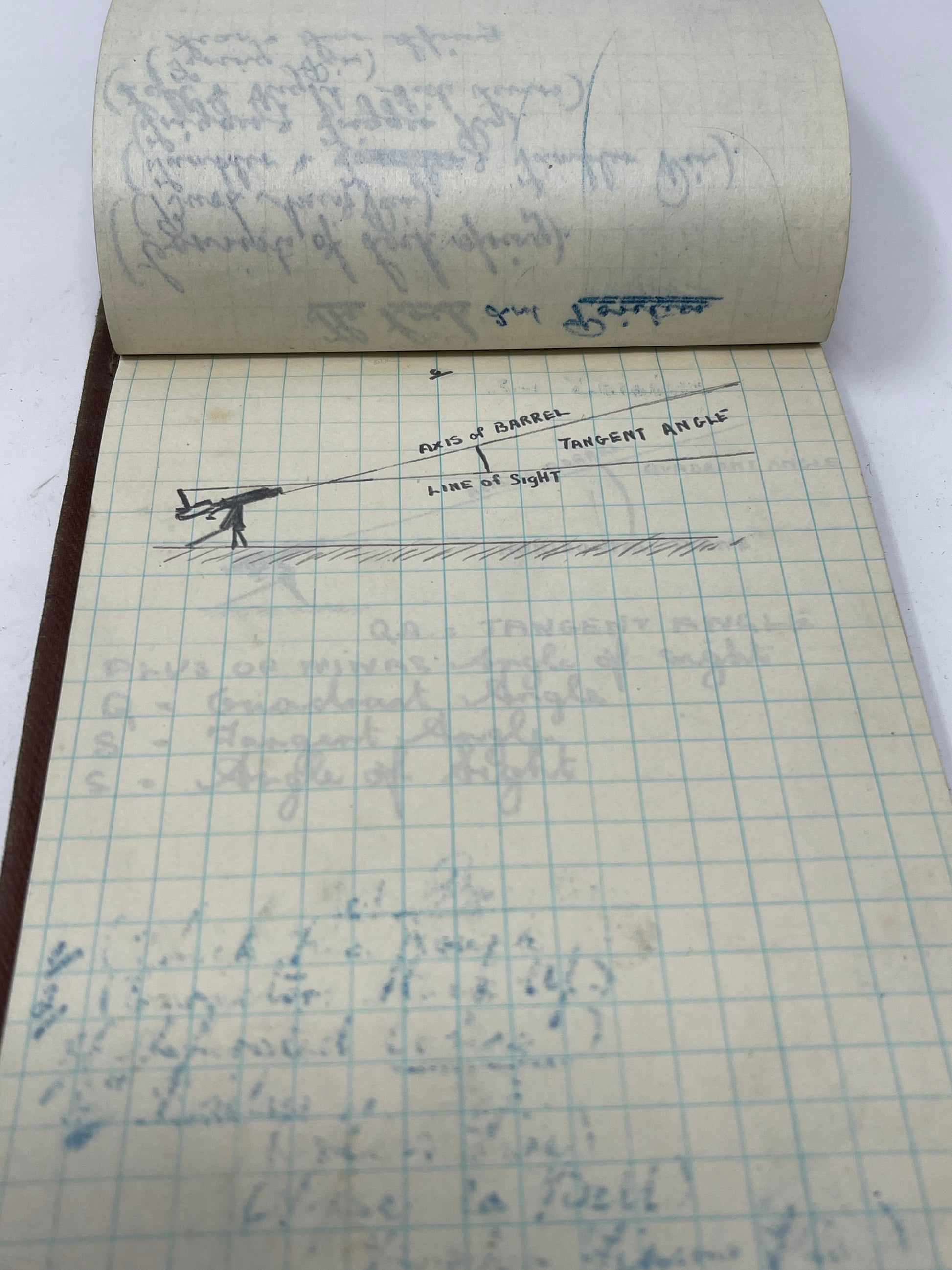 The book contains handwritten notes relating to the Vickers Machine Gun  Army Book 153 is the Army issue notebook that was issued to Officers and NCOs to keep in their pockets when on active service.  The notebook contains a hardback cover with a brown waterproof fabric  Elastic strap to keep the book closed   removable paper notepad